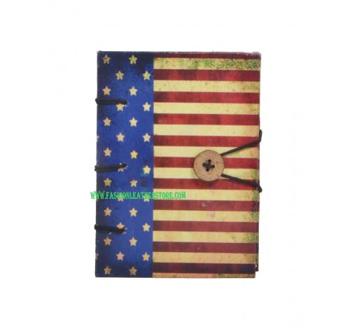 Hardcover Travel Diary with Beautiful USA Flag Hard Paper Didital Print, Small Sized, Handmade Notebook Writing Journal for Unisex | Ruled Premium Paper - 120 Pages 